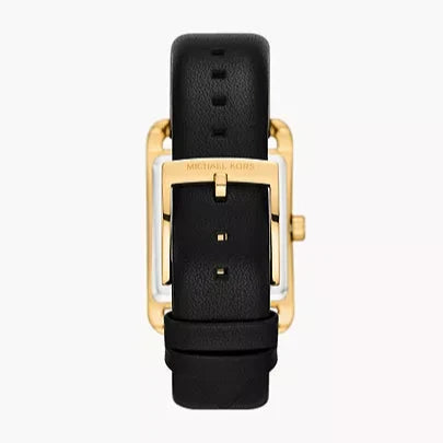  Shop Authentic Michael Kors Monroe Three Hand Black Dial Black Leather Strap Watch for Women - MKO1027 - Luxxuri