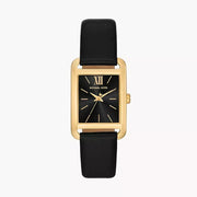  Shop Authentic Michael Kors Monroe Three Hand Black Dial Black Leather Strap Watch for Women - MKO1027 - Luxxuri