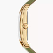  Shop Authentic Michael Kors Monroe Three-Hand Silver Dial Green Leather Strap Watch for Women - MKO1028 - Luxxuri