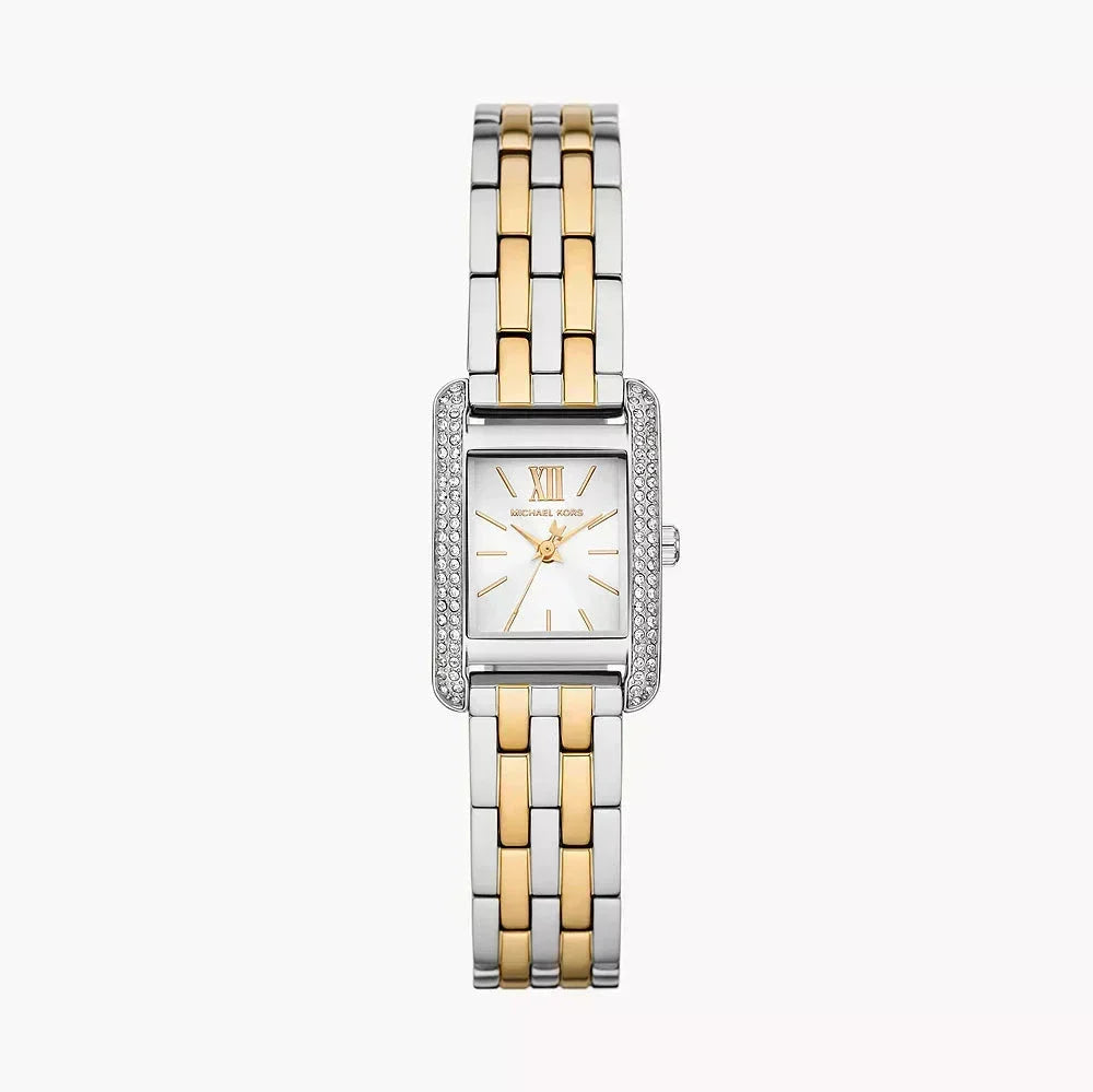  Shop Authentic Michael Kors Three-Hand White Dial Two Tone Steel Strap Watch for Women - MKO1035 - Luxxuri