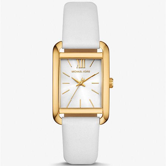  Shop Authentic Michael Kors Petite Quartz White Dial White Leather Strap Watch for Women - MKO1059 - Luxxuri
