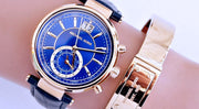  Shop Authentic Michael Kors Sawyer Blue Dial Blue Leather Strap Watch for Women - MK2425 - Luxxuri