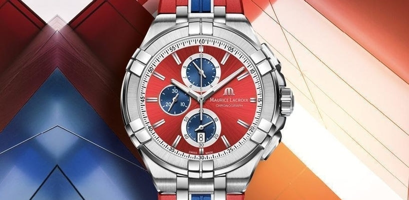  Shop Authentic Maurice Lacroix Aikon Beach Volley Vikings Limited Edition Red Dial Red Rubber Strap Watch for Men - AI1018-SS001-530-6 - Luxxuri