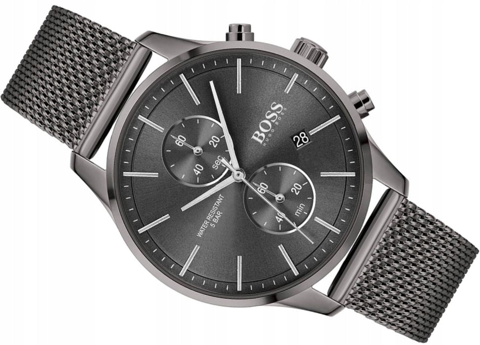  Shop Authentic Hugo Boss Associate Grey Dial Grey Mesh Bracelet Watch for Men - 1513870 - Luxxuri