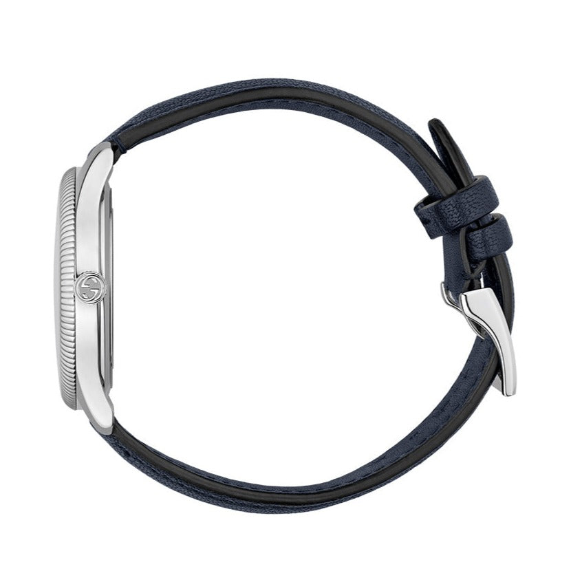  Shop Authentic Gucci G Timeless Automatic Blue Dial Black Leather Strap Watch For Men - YA126347 - Luxxuri