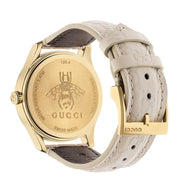  Shop Authentic Gucci G Timeless Quartz White Dial White Leather Strap Watch For Women - YA1264033A - Luxxuri