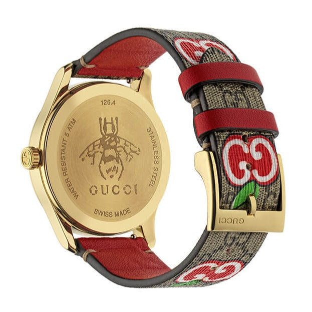  Shop Authentic Gucci G Timeless Quartz Brown Dial Brown Leather Strap Watch For Men - YA1264158 - Luxxuri
