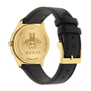  Shop Authentic Gucci G Timeless Quartz Silver Dial Black Leather Strap Watch For Women - YA1264181 - Luxxuri