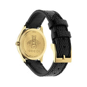  Shop Authentic Gucci G Timeless Quartz Blue Dial Black Leather Strap Watch For Men - YA1265018 - Luxxuri