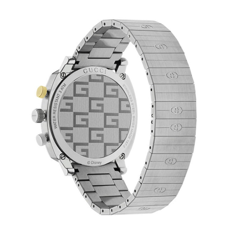  Shop Authentic Gucci Grip Chronograph Disney Black Dial Silver Steel Strap Watch For Men - YA157307 - Luxxuri