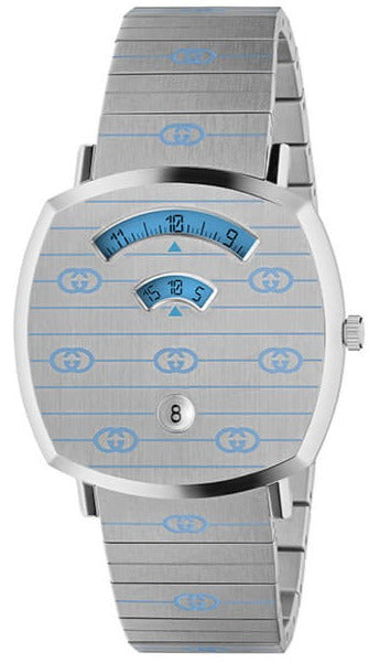  Shop Authentic Gucci Grip Quartz Silver Dial Silver Steel Strap Watch For Women - YA157437 - Luxxuri