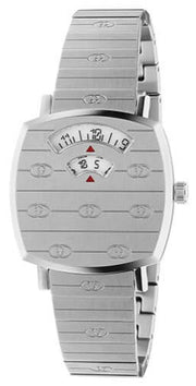  Shop Authentic Gucci Grip Quartz Silver Dial Silver Steel Strap Watch For Men - YA157501 - Luxxuri