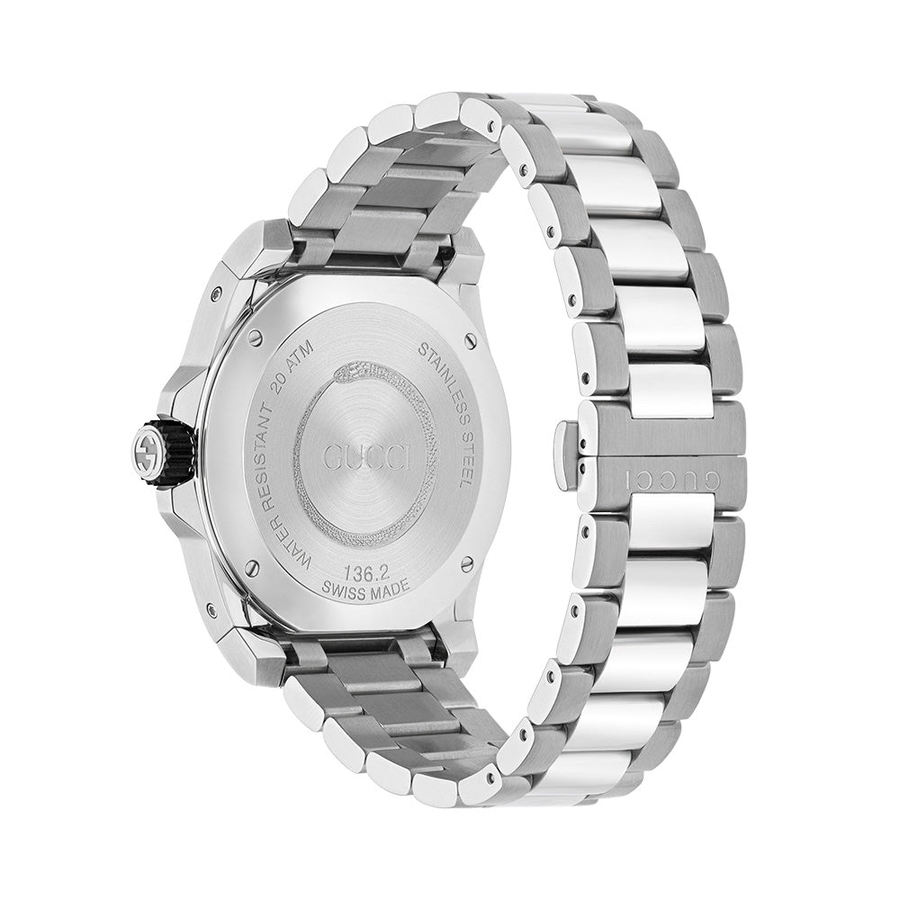  Shop Authentic Gucci Dive Snake Black Dial Silver Steel Strap Watch For Men - YA136218 - Luxxuri