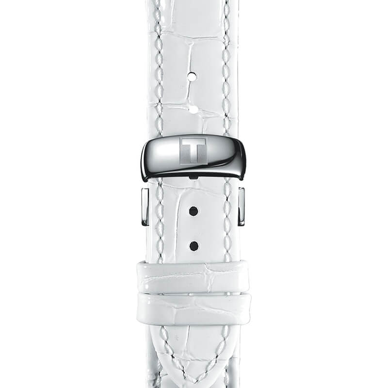  Shop Authentic Tissot Couturier Lady Silver Dial White Leather Strap Watch For Women - T035.210.16.011.00 - Luxxuri