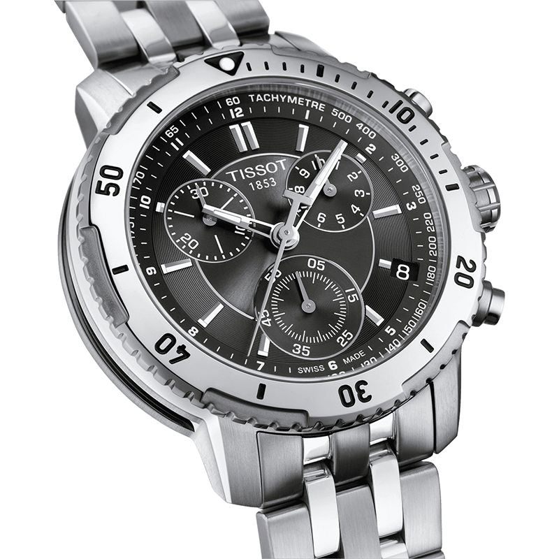  Shop Authentic Tissot PRS 200 Grey Dial Chronograph Grey Dial Silver Steel Strap Watch For Men - T067.417.11.051.00 - Luxxuri