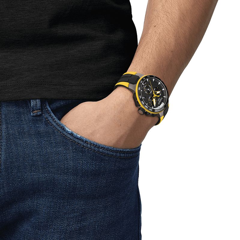  Shop Authentic Tissot T Bike Cycling Tour de France Black Dial Two Tone Rubber Strap Watch For Men - T111.417.37.441.00 - Luxxuri