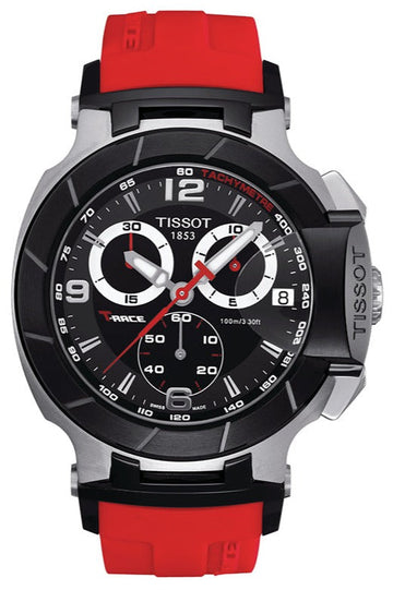  Shop Authentic Tissot T Race Chronograph Black Dial Red Rubber Strap Watch for Men - T048.417.27.057.01 - Luxxuri