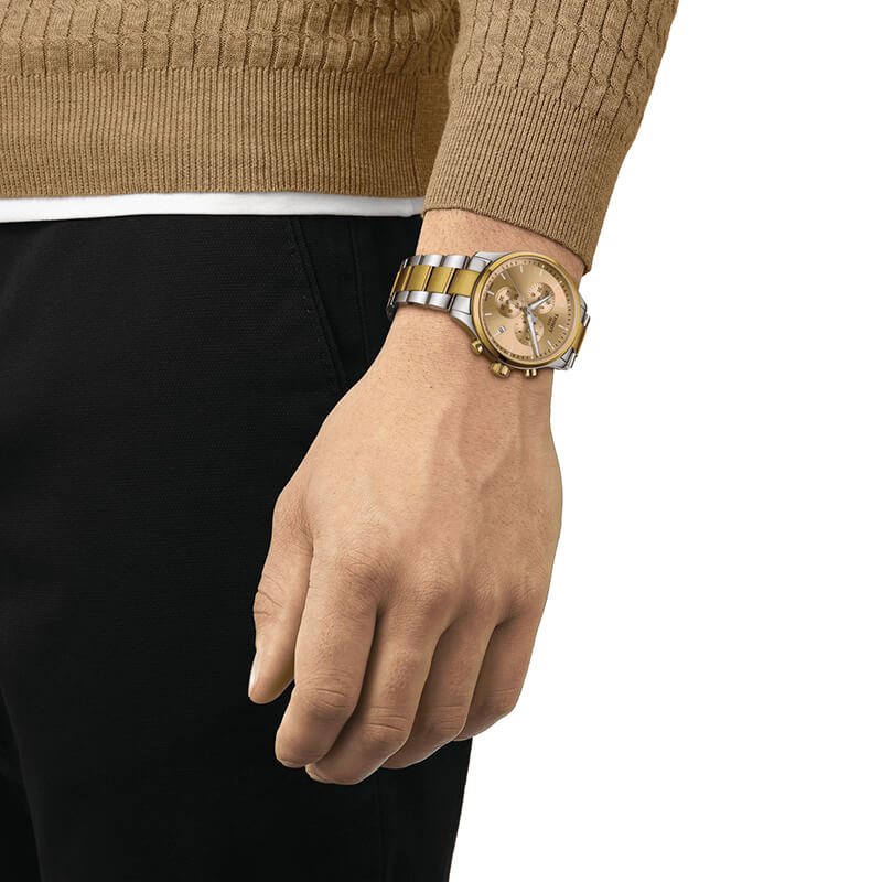  Shop Authentic Tissot T Sport Chrono XL Classic Gold Dial Two Tone Steel Strap Watch for Men - T116.617.22.021.00 - Luxxuri