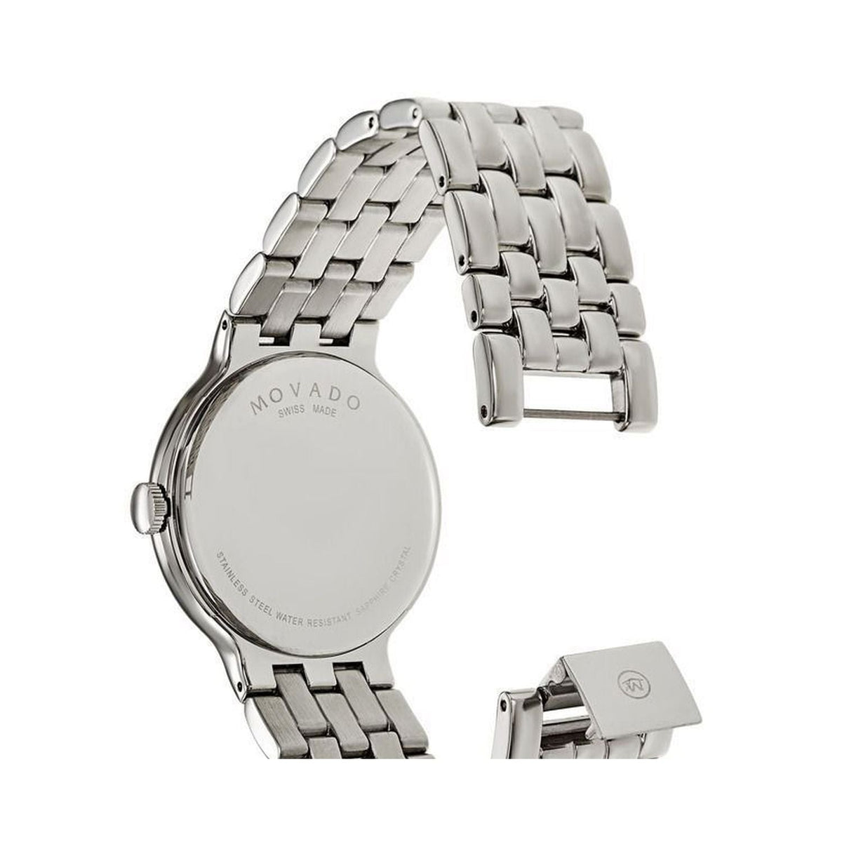  Shop Authentic Movado Classic Quartz Black Dial Silver Steel Strap Watch for Men - 0606337 - Luxxuri