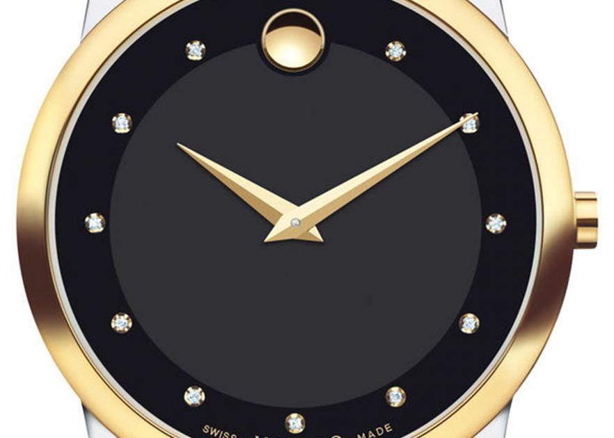  Shop Authentic Movado Museum Classic Diamonds Black Dial Two Tone Steel Strap Watch For Men - 0606879 - Luxxuri