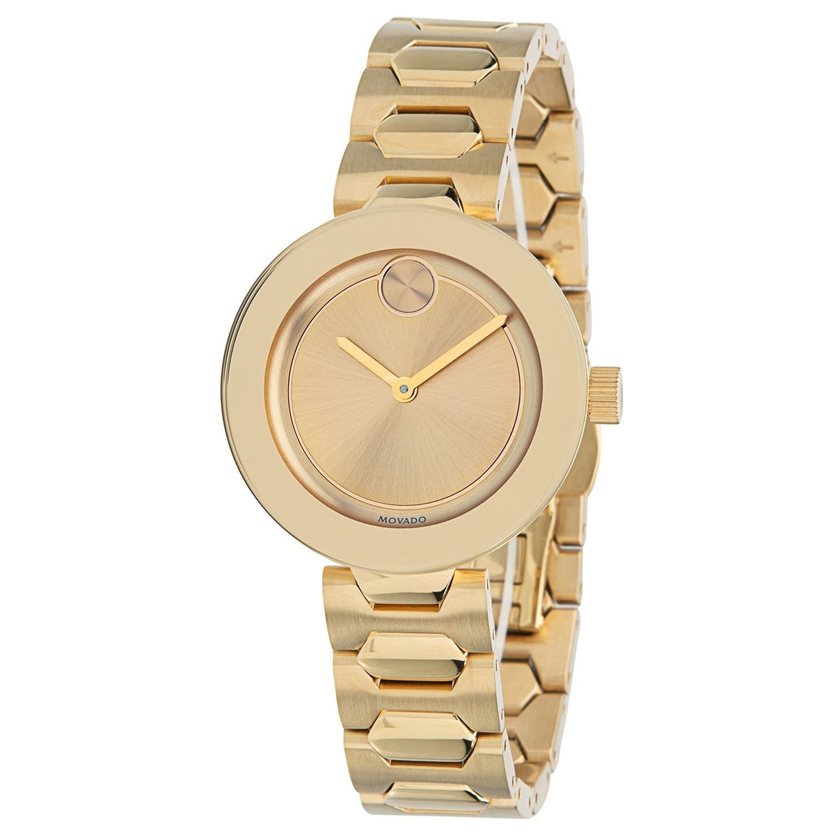  Shop Authentic Movado Bold Gold Dial Gold Steel Strap Watch For Women - 3600382 - Luxxuri