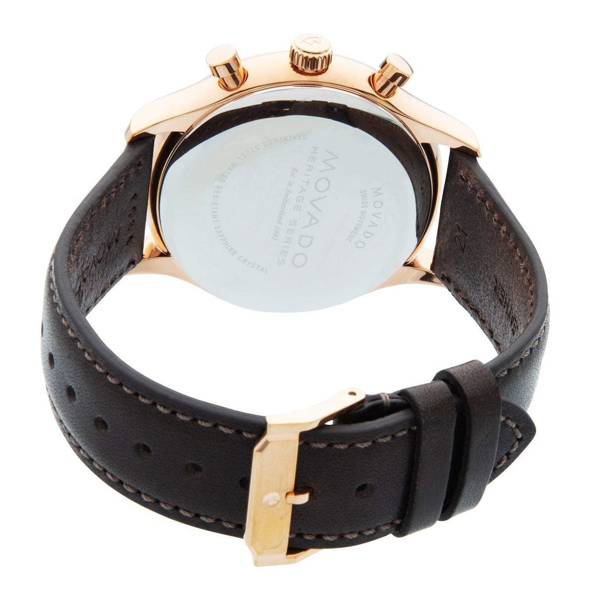  Shop Authentic Movado Heritage Calendoplan Chronograph Black Dial Brown Leather Strap Watch for Men - 3650021 - Luxxuri