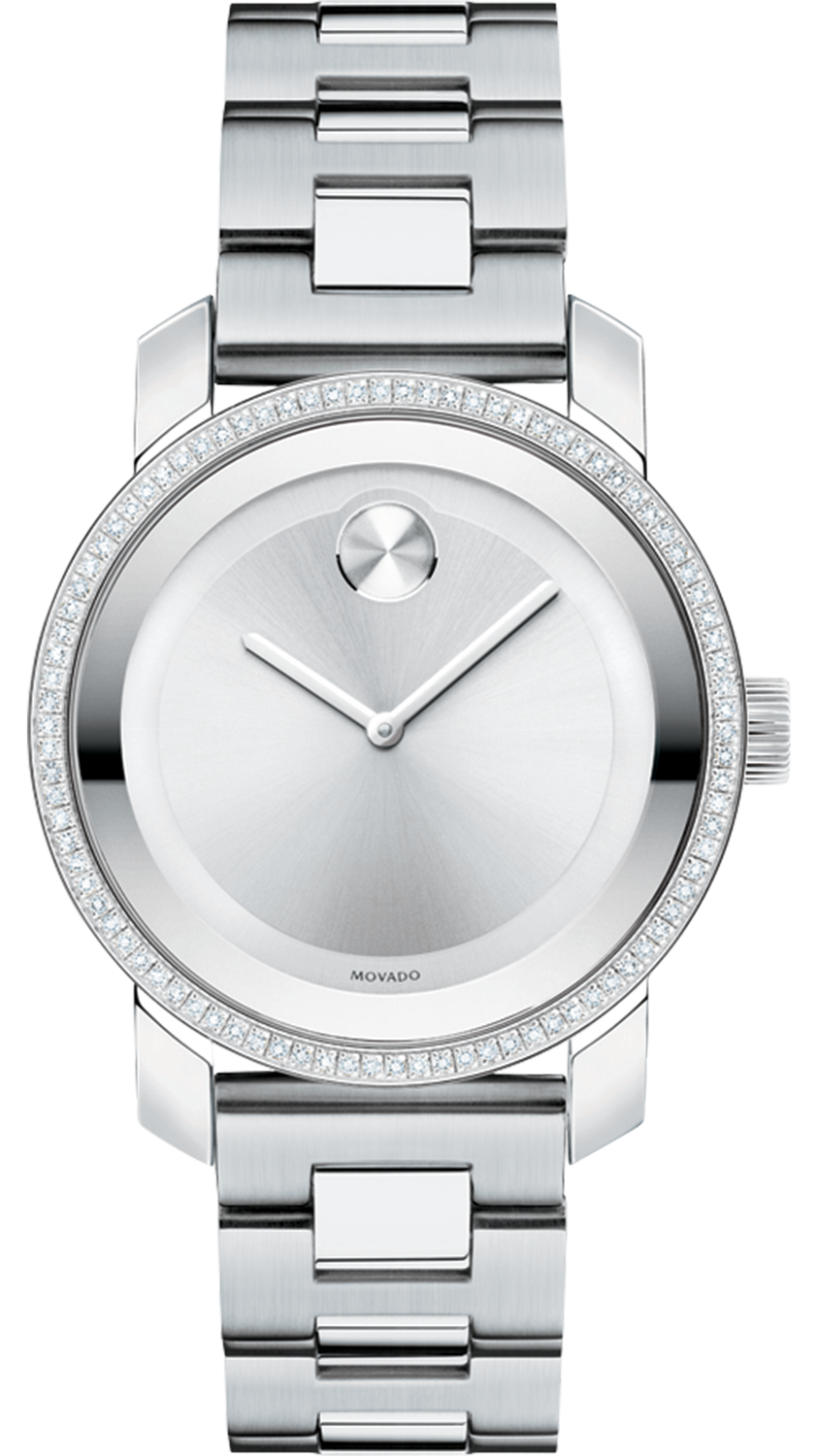  Shop Authentic Movado Bold Diamonds Silver Dial Silver Steel Strap Watch for Women - 3600149 - Luxxuri