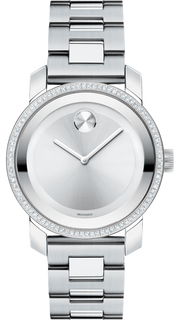  Shop Authentic Movado Bold Diamonds Silver Dial Silver Steel Strap Watch for Women - 3600149 - Luxxuri