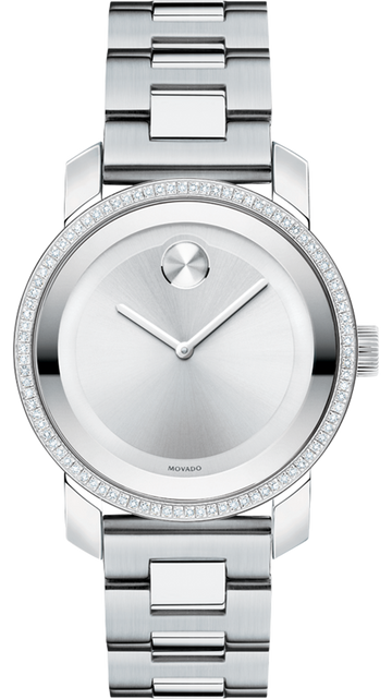  Shop Authentic Movado Bold Diamonds Silver Dial Silver Steel Strap Watch for Women - 3600149 - Luxxuri