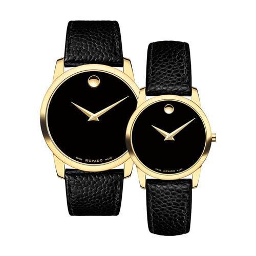  Shop Authentic Movado Museum Black Dial Black Leather Strap Watch For Men - 0607014 - Luxxuri