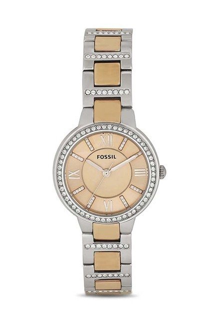  Shop Authentic Fossil Virginia Rose Gold Dial Two Tone Steel Strap Watch for Women - ES3405 - Luxxuri