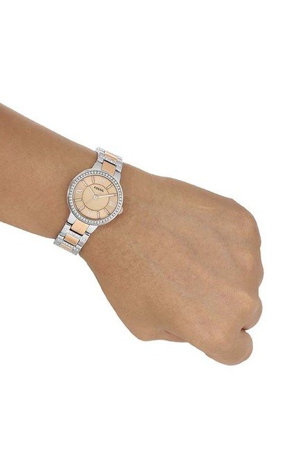  Shop Authentic Fossil Virginia Rose Gold Dial Two Tone Steel Strap Watch for Women - ES3405 - Luxxuri