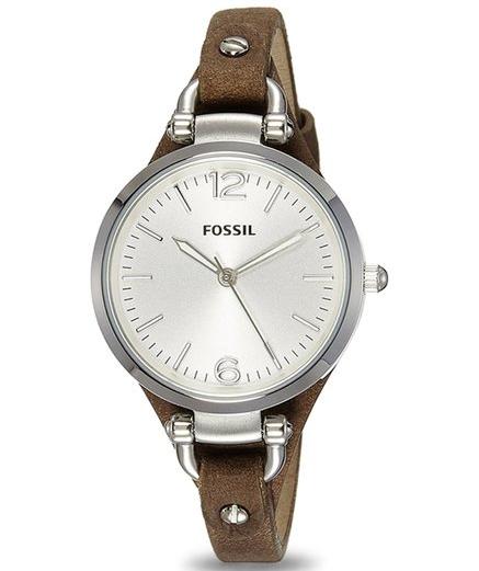  Shop Authentic Fossil Georgia White Dial Brown Leather Strap Watch for Women - ES3060 - Luxxuri