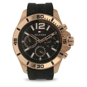  Shop Authentic Tommy Hilfiger Sport Multifunction Black Dial Black Rubber Strap Watch for Men - 1791145 - Luxxuri