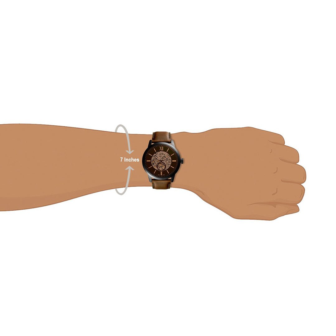  Shop Authentic Fossil Townsman Automatic Black Dial Brown Leather Strap Watch for Men - ME3155 - Luxxuri