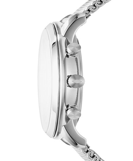  Shop Authentic Fossil Neutra Chronograph White Dial Silver Mesh Bracelet Watch for Men - FS5382 - Luxxuri