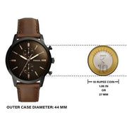  Shop Authentic Fossil Townsman Chronograph Black Dial Brown Leather Strap Watch for Men - FS5437 - Luxxuri