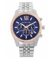  Shop Authentic Michael Kors Lexington Chronograph Blue Dial Silver Steel Strap Watch For Men - MK8689 - Luxxuri