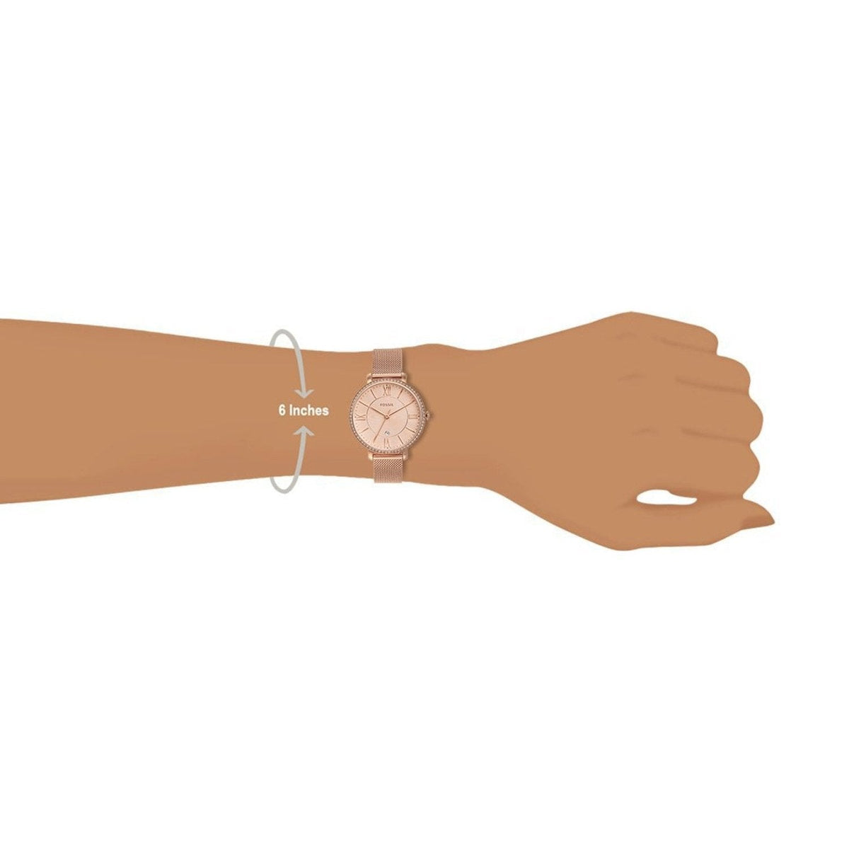  Shop Authentic Fossil Jacqueline Quartz Rose Gold Dial Rose Gold Mesh Strap Watch for Women - ES4628 - Luxxuri