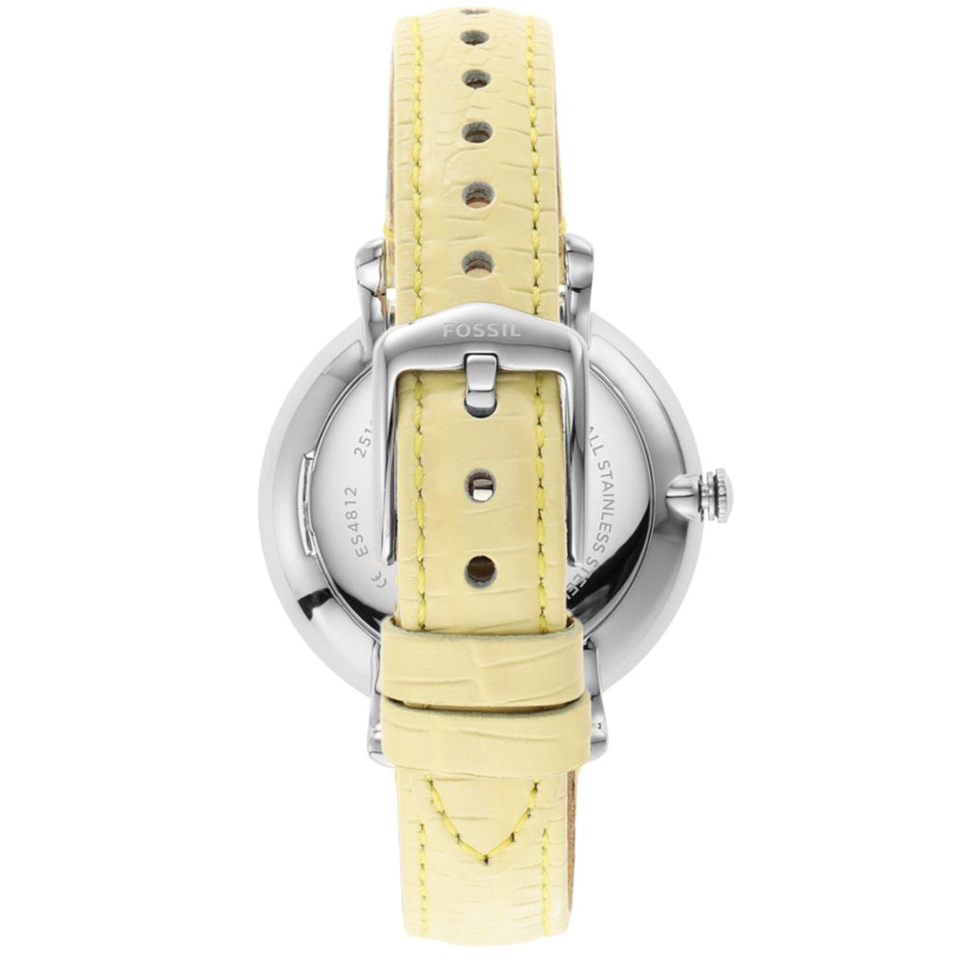  Shop Authentic Fossil Jacqueline Three-Hand White Dial Yellow Leather Strap Watch for Women - ES4812 - Luxxuri