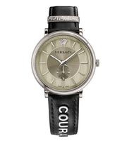  Shop Authentic Versace V-Circle Black Manifesto Courage Quartz Silver Dial Black Leather Strap Watch for Men - VBQ080017 - Luxxuri