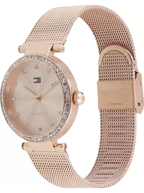  Shop Authentic Tommy Hilfiger Lynn Quartz Rose Gold Dial Rose Gold Mesh Bracelet Watch For Women - 1781865 - Luxxuri