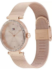  Shop Authentic Tommy Hilfiger Lynn Quartz Rose Gold Dial Rose Gold Mesh Bracelet Watch For Women - 1781865 - Luxxuri