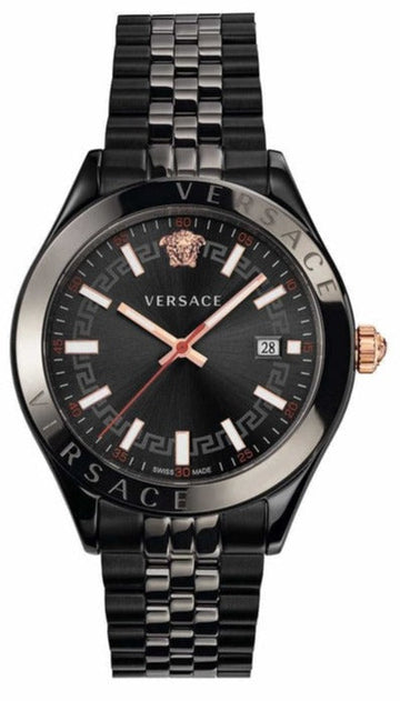  Shop Authentic Versace Hellenyium Analog Black Dial Black Steel Strap Watch For Men - VEVK00320 - Luxxuri