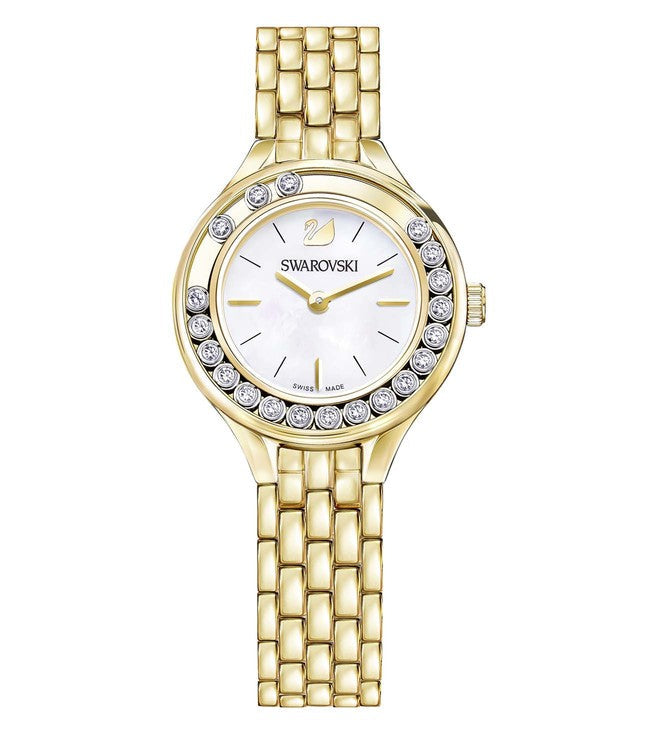  Shop Authentic Swarovski Lovely Crystals White Dial Gold Steel Strap Watch for Women - 5242895 - Luxxuri