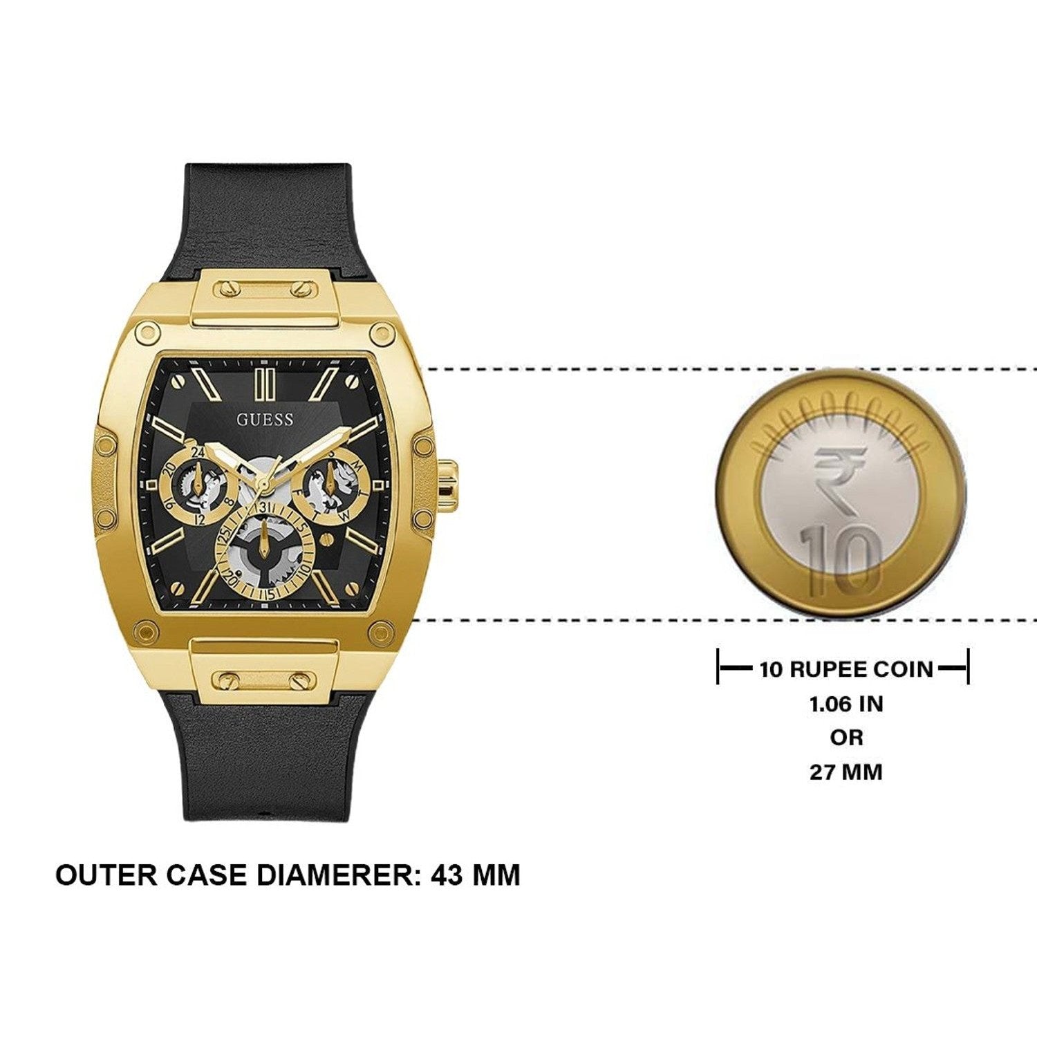  Shop Authentic Guess Phoenix Multifunction Black Dial Black Leather Strap Watch for Men - GW0202G1 - Luxxuri