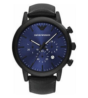  Shop Authentic Emporio Armani Luigi Analog Blue Dial Black Leather Strap Watch For Men - AR11351 - Luxxuri