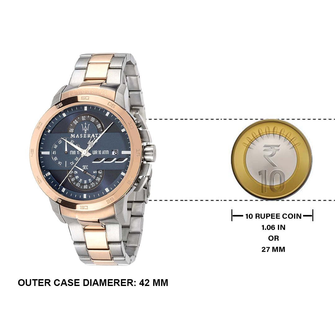  Shop Authentic Maserati Ingegno Chronograph Blue Dial Two Tone Steel Strap Watch for Men - R8873619002 - Luxxuri