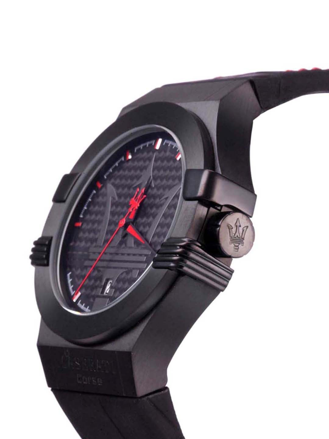  Shop Authentic Maserati Potenza 3H STR Black Dial 42mm Leather Strap Watch For Men - R8851108010 - Luxxuri