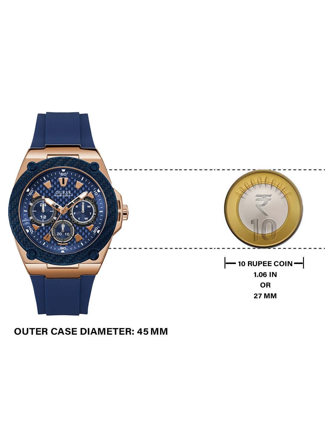  Shop Authentic Guess Legacy Blue Dial Blue Silicone Strap Watch For Men - W1049G2 - Luxxuri